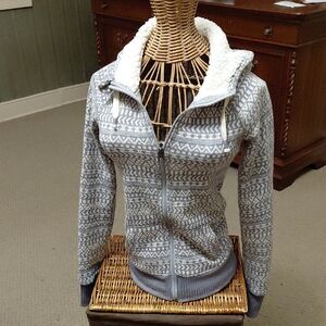 Sweater Coat w/ Fur Lined Hoodie Extra Small